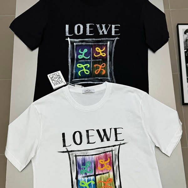 売上総額１位！ロエベ コットンワイドTシャツ 偽物 log30726